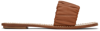 Staud Nina Flat Ruched Slide Sandal In Tan