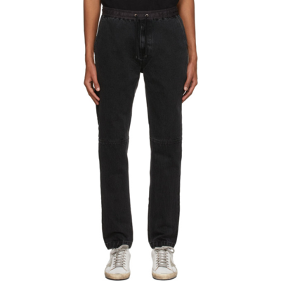 Frame Denim Drawstring Jogger Trousers In Black