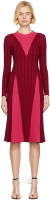 Partow Red Remy Mid-length Dress In Mulberry/vivid Pink