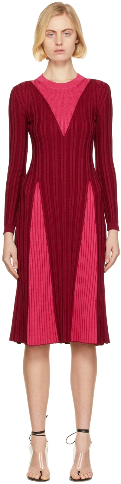 Partow Red Remy Mid-length Dress In Mulberry/vivid Pink