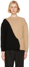 Partow Mia Two-tone Cashmere Sweater In Black/sand
