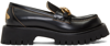 GUCCI BLACK LEATHER LUG SOLE LOAFERS