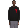 AMI ALEXANDRE MATTIUSSI BLACK AMI DE CŒUR CREWNECK SWEATER