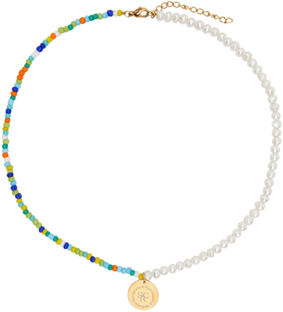 Sporty And Rich Multicolor Bead & Pearl Necklace