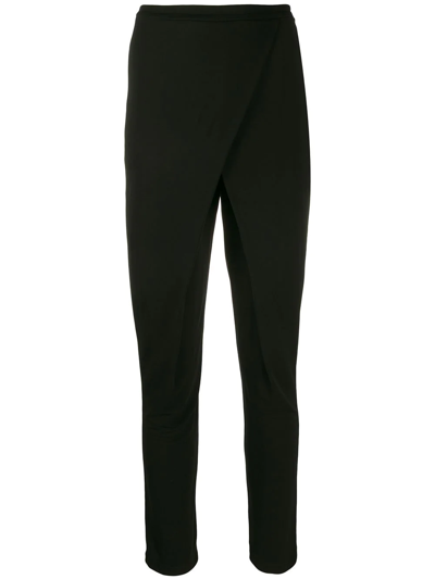 Roberto Cavalli Wrap-effect Panelled Trousers In Black