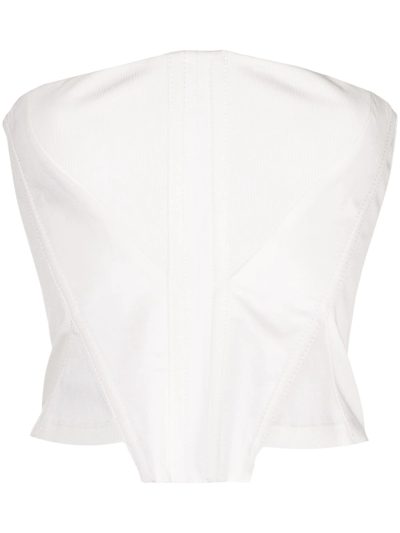 Dion Lee Fork Frame Corset In White