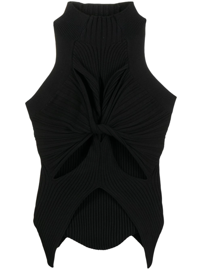Dion Lee Cut-out Detail Sleeveless Top In Black