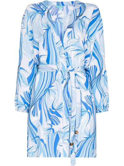 Melissa Odabash Bethany Leaf-print Minidress In White