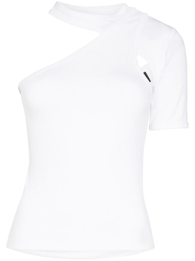 Rta Azalea Cut-out Stretch-jersey T-shirt In White