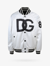Dolce & Gabbana White Dg Logo Polyester Jersey Bomber Jacket In White