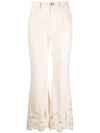 Nanushka Embroidered Straight-leg Trousers In Neutrals