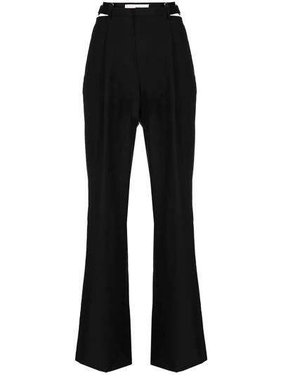 Dion Lee Buckle-detail Wide-leg Trousers In Black