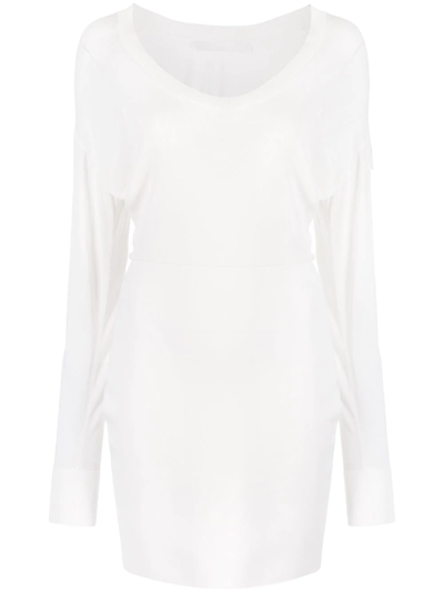 Dion Lee Fine-knit Panelled Minidress In White