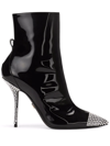 DOLCE & GABBANA CRYSTAL-EMBELLISHED ANKLE BOOTS