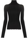 Baserange Omato Organic Cotton Turtleneck In Black