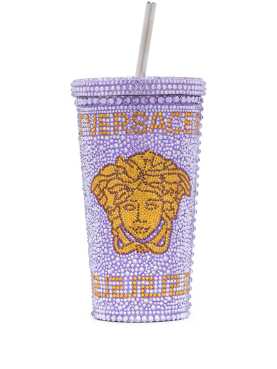Versace Purple Medusa Embellished Drinking Cup