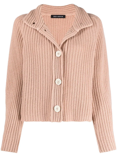 Iris Von Arnim Ribbed-knit Cashmere Cardigan In Pink