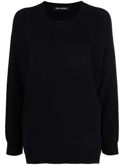 Iris Von Arnim Long Knit Cashmere Jumper In Blue