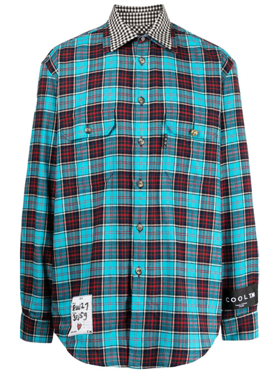 Cool Tm Cotton Oversize Reversible Check Shirt In 멀티컬러