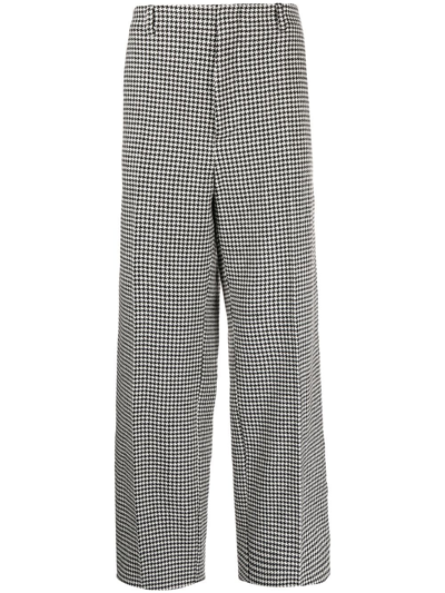 Cool Tm Houndstooth-pattern Straight Trousers In Black