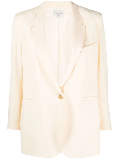 Forte Forte Single-breasted Button Blazer In White