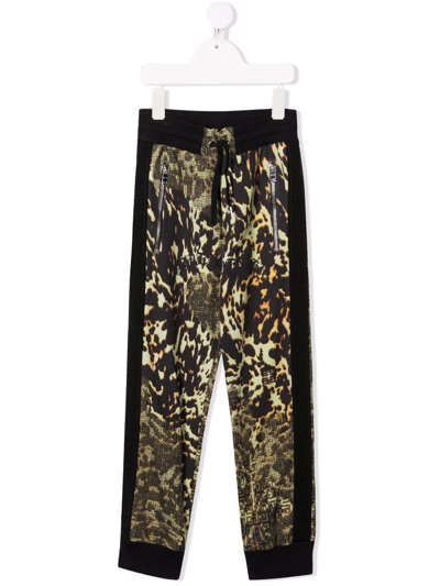 Givenchy Kids' Animal-print Track Trousers In Green