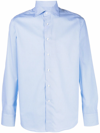 Canali Spread Collar Slim Fit Shirt In Blue