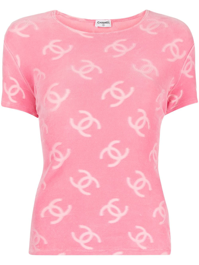 Pre-owned Chanel 1990s Cc-print T-shirt In Pink