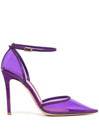 Gianvito Rossi Crystal Sabin Crystal Pumps In Purple