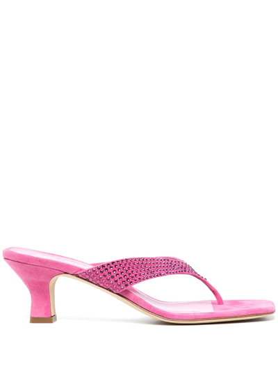 Paris Texas Holly Portofino Suede Thong Sandals In Pink