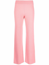 Allude Ribbed-knit Cashmere Trousers In Pink