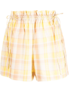 OROTON CHECK PAPERBAG-WAIST SHORTS