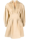 Oroton Loop-detail Mini Dress In Brown