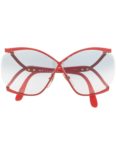 Pre-owned Dior 1990s  Oversized-frame Sunglasses In Red