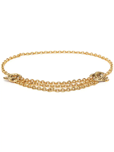 Pre-owned Chanel 1990s Cc Chain-link Belt In Gold