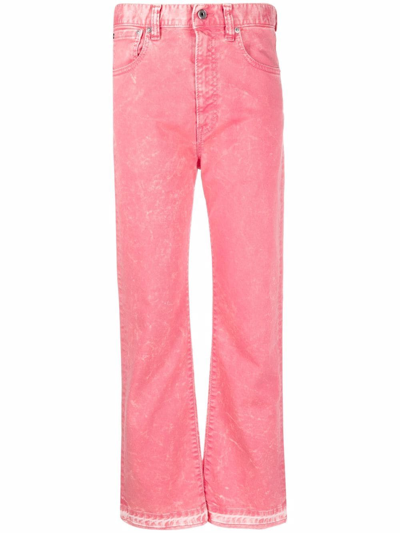 Just Cavalli Straight-leg Cropped Jeans In Pink