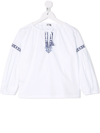 Il Gufo Embroidered Tunic Top In White