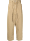 Juunj Cropped Tapered-leg Trousers In Brown