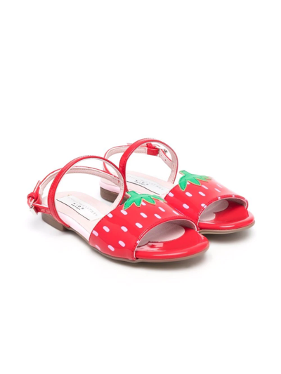 Stella Mccartney Kids' Strawberry-motif Sandals In Red