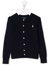 Polo Ralph Lauren Polo Pony Knitted Cardigan In Blue