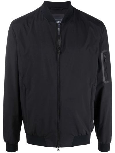 Herno Zip-pocket Bomber Jacket In Black