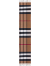 Burberry Check-pattern Cashmere-blend Scarf In Brown