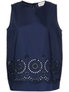 P.A.R.O.S.H BRODERIE-ANGLAISE SLEEVELESS BLOUSE