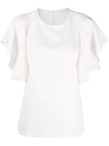 Fabiana Filippi Ruffle-sleeve Blouse In White