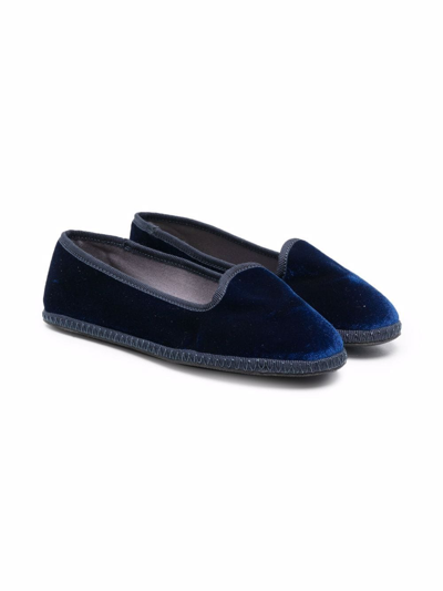 Siola Teen Slip-on Velvet-effect Loafers In Blu