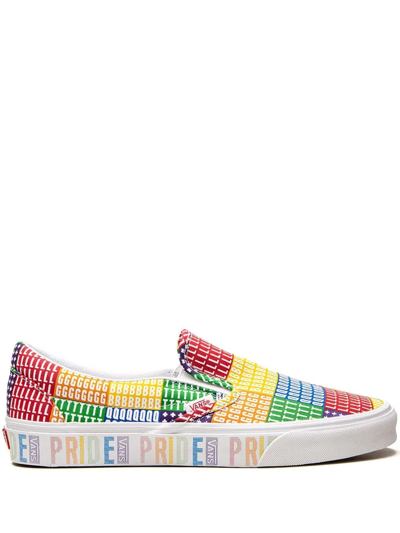 Vans Pride Classic Slip-on Sneakers In Patchwork/ True White