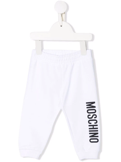 Moschino Babies' Logo-print Track Trousers In White