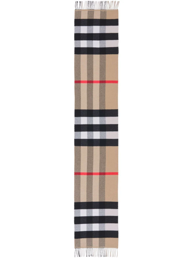Burberry Reversible Check Cashmere Giant Scarf In Brown
