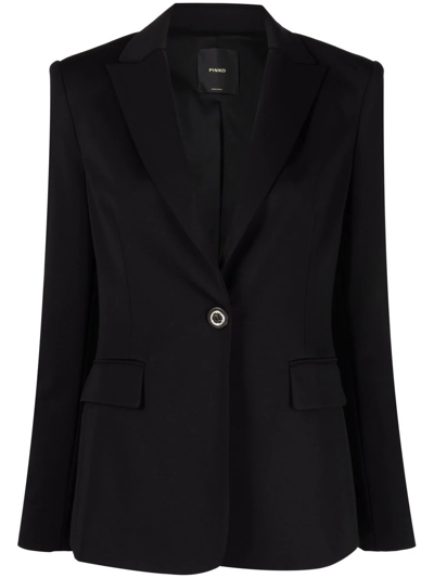 Pinko Single-breasted Blazer With Back Slit In Black