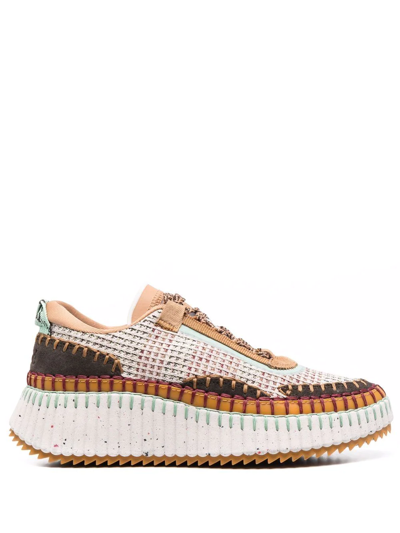 Chloé Nama Panelled Sneakers In Multi